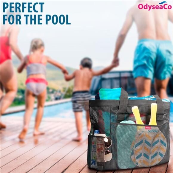 Large Mesh Beach Bag - Beach Tote - Beach Bags Waterproof Sandproof - Beach Bag - Picture 5 of 16